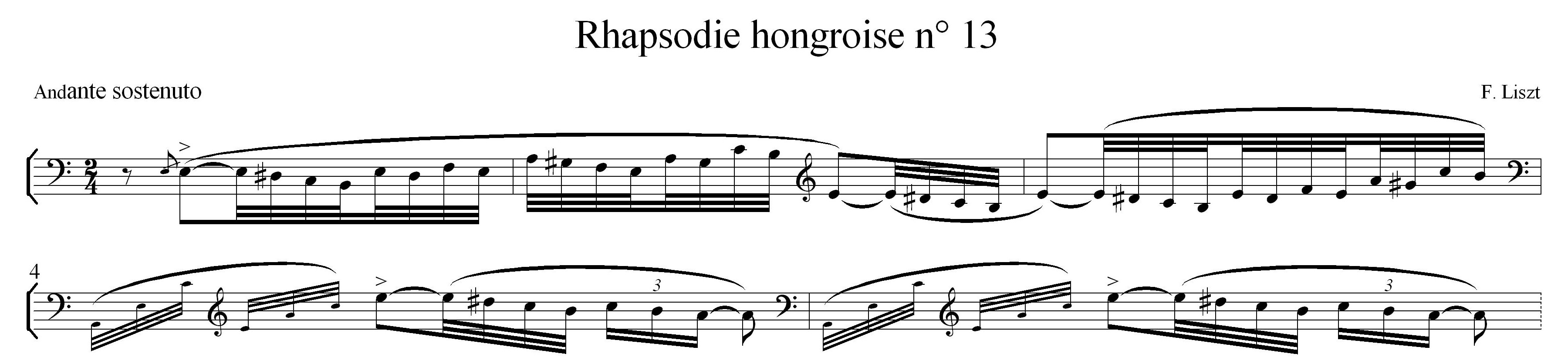 Rhapsodie n° 13 de F. Liszt